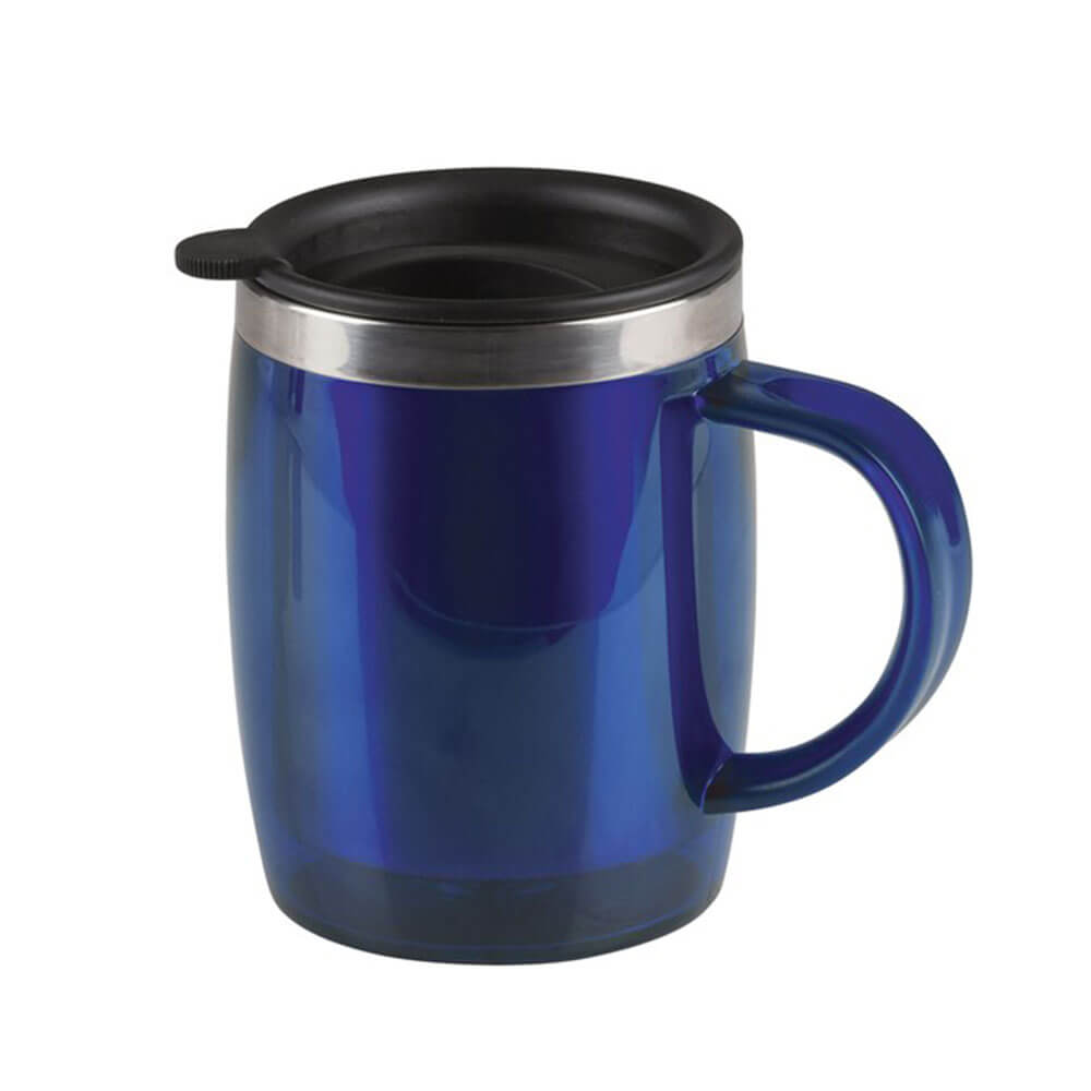 Caneca de viagem de parede dupla azul rovin