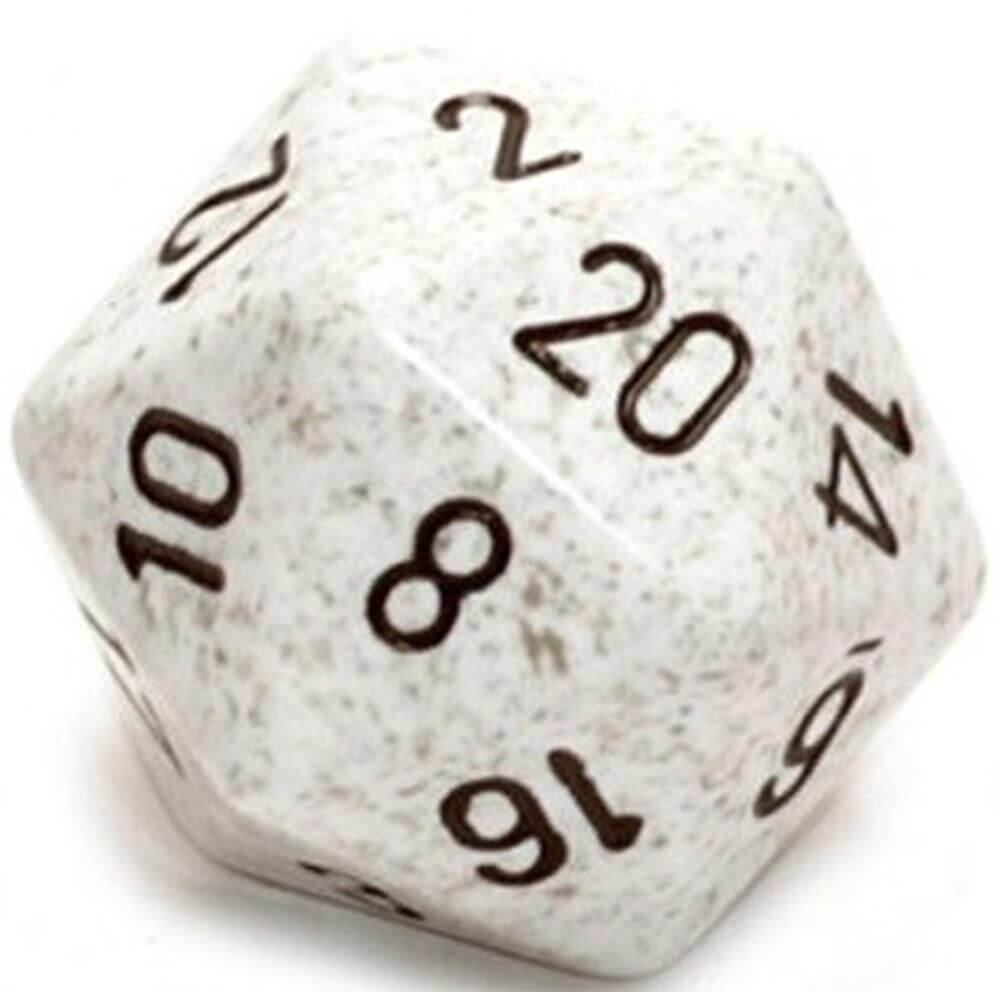 D20 terninger flekkete (34mm)