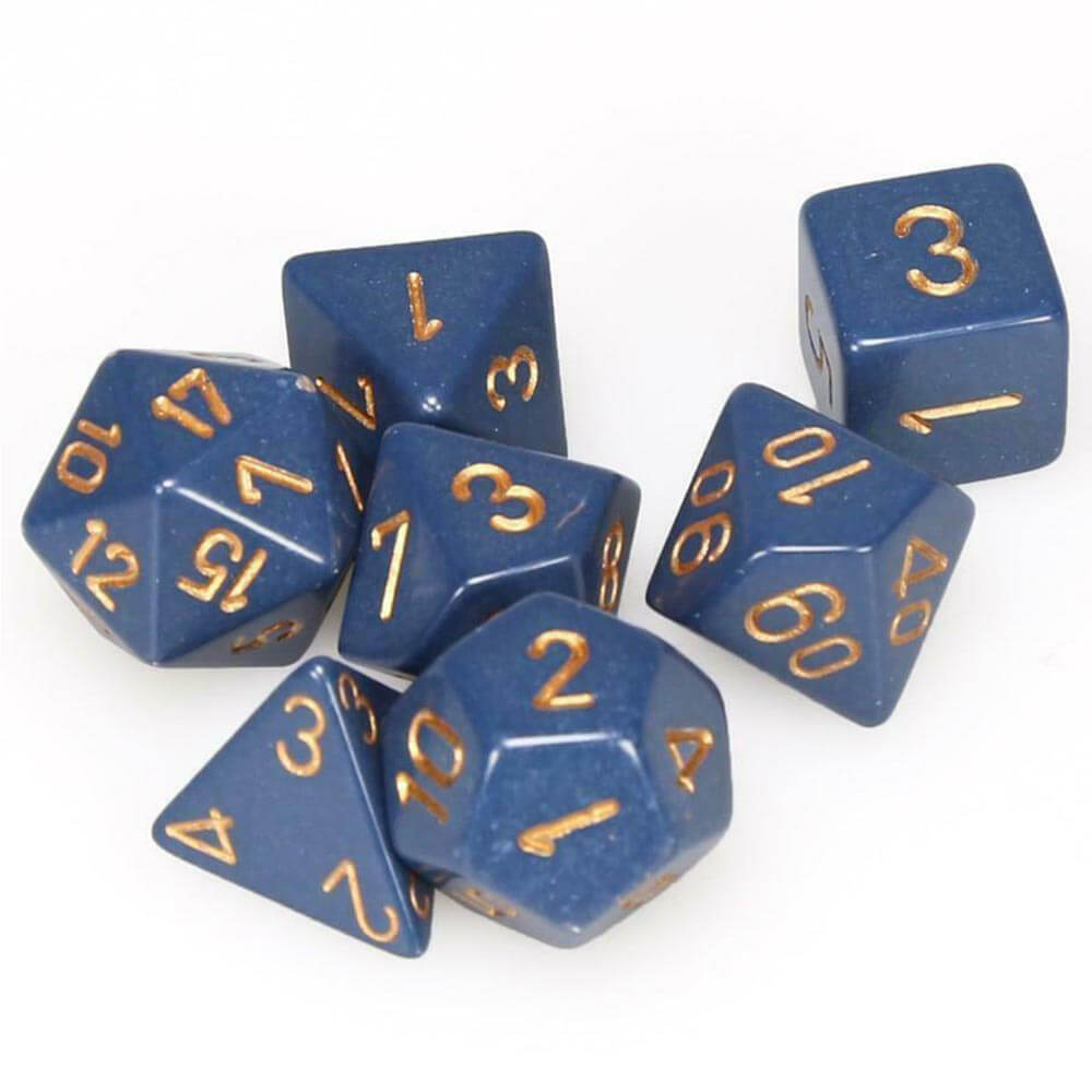 D7 die set terninger ugjennomsiktig polyh (7 terninger)