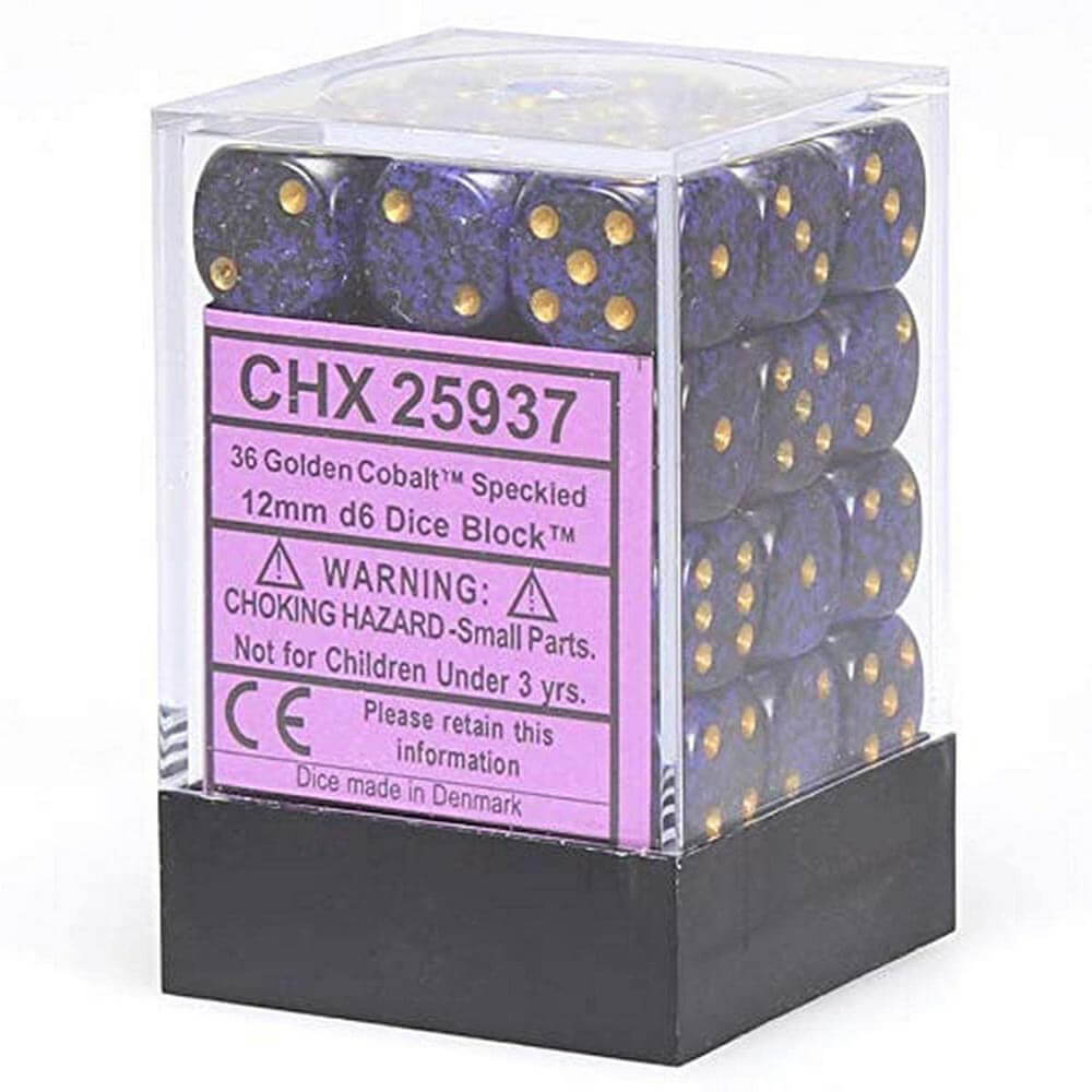 D6 DICE Speckled 12mm (36 DICE)