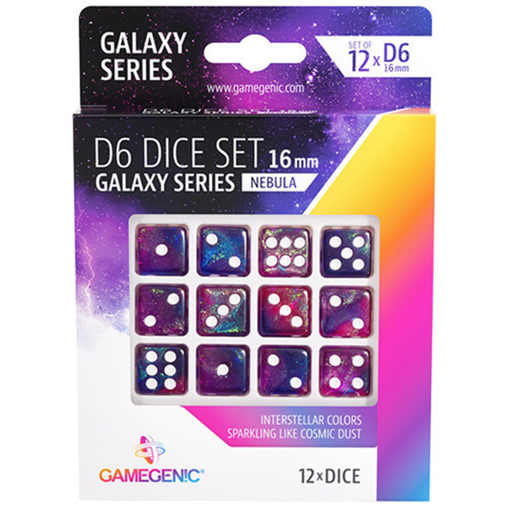 GameGenic Galaxy Series D6 DICE Set 16mm (12 stk)