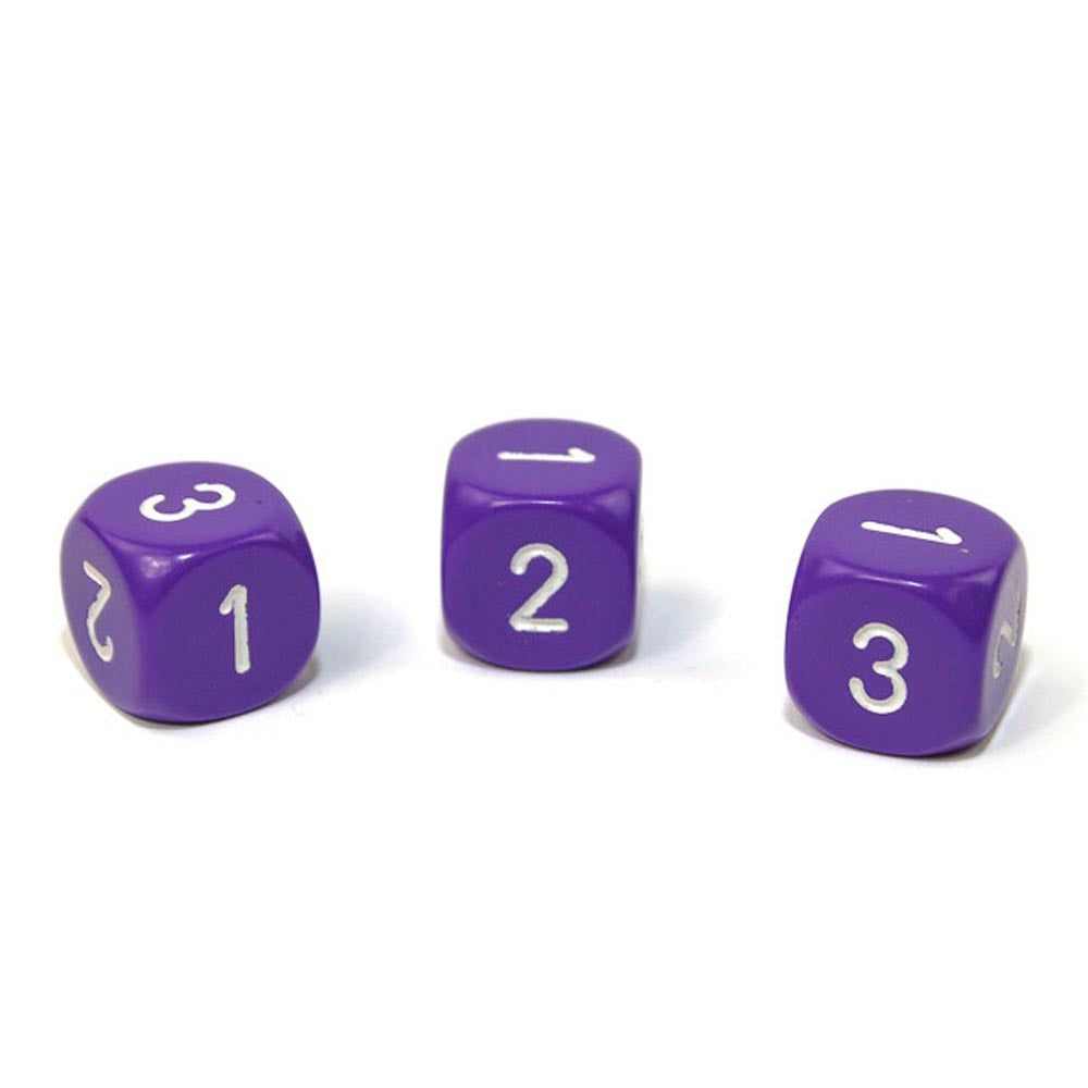 Nieprzezroczyste kostki Chessex D3 16 mm (D6 W/ 1-3 dwa razy)