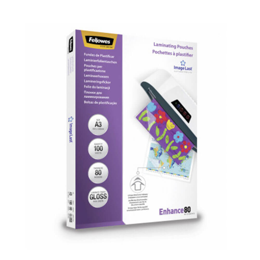 Fellowes Smages stratifiants 80 micron Gloss 100pk