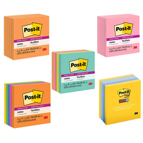 Post-it Super Sticky Notes 76x76mm (5pk)