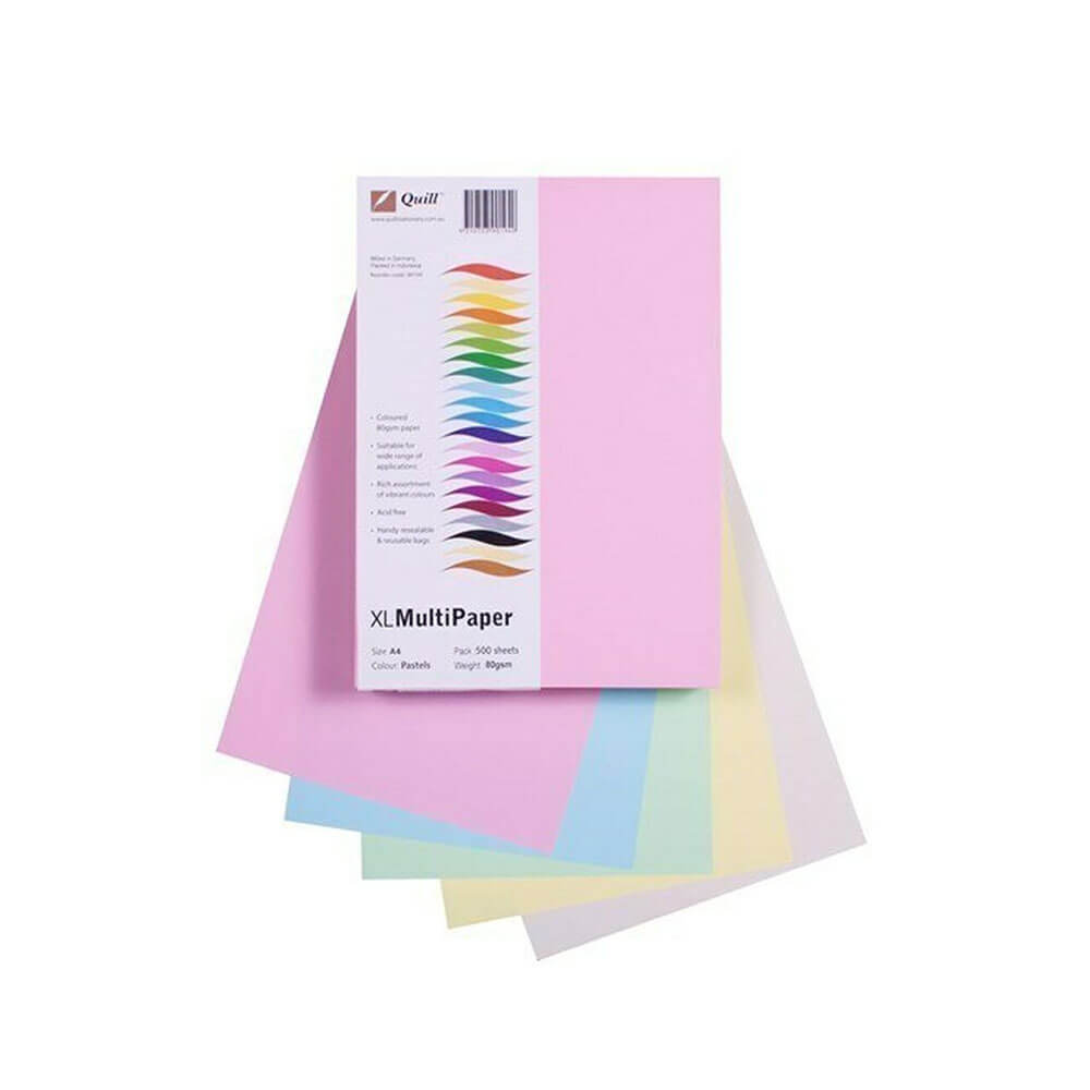 Quill Copy Paper A4 (500PK) Assorteret