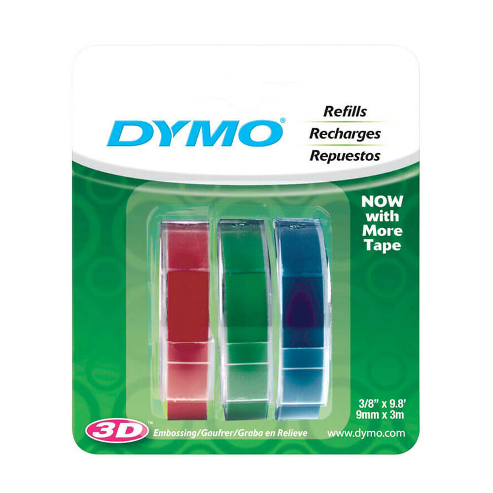 Dymo Embossing Tape Etichetta 9mmx3m (3pk)