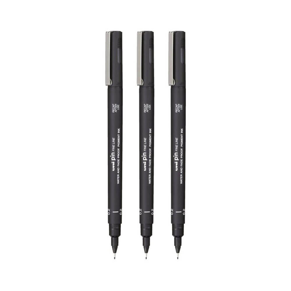 Uni-Ball Pin Fineliner Pen Black（3の財布）