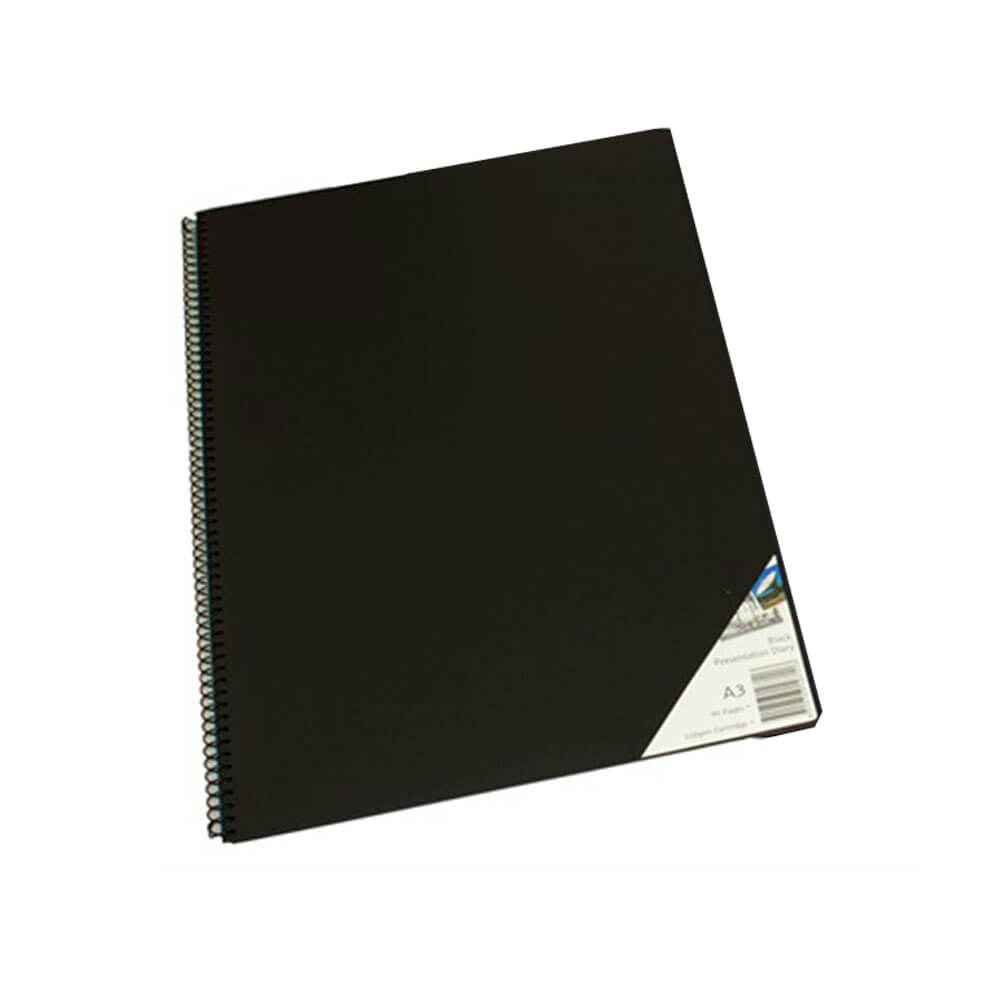 Quill Spiral Visual Art Diary Black Paper (45 blad)