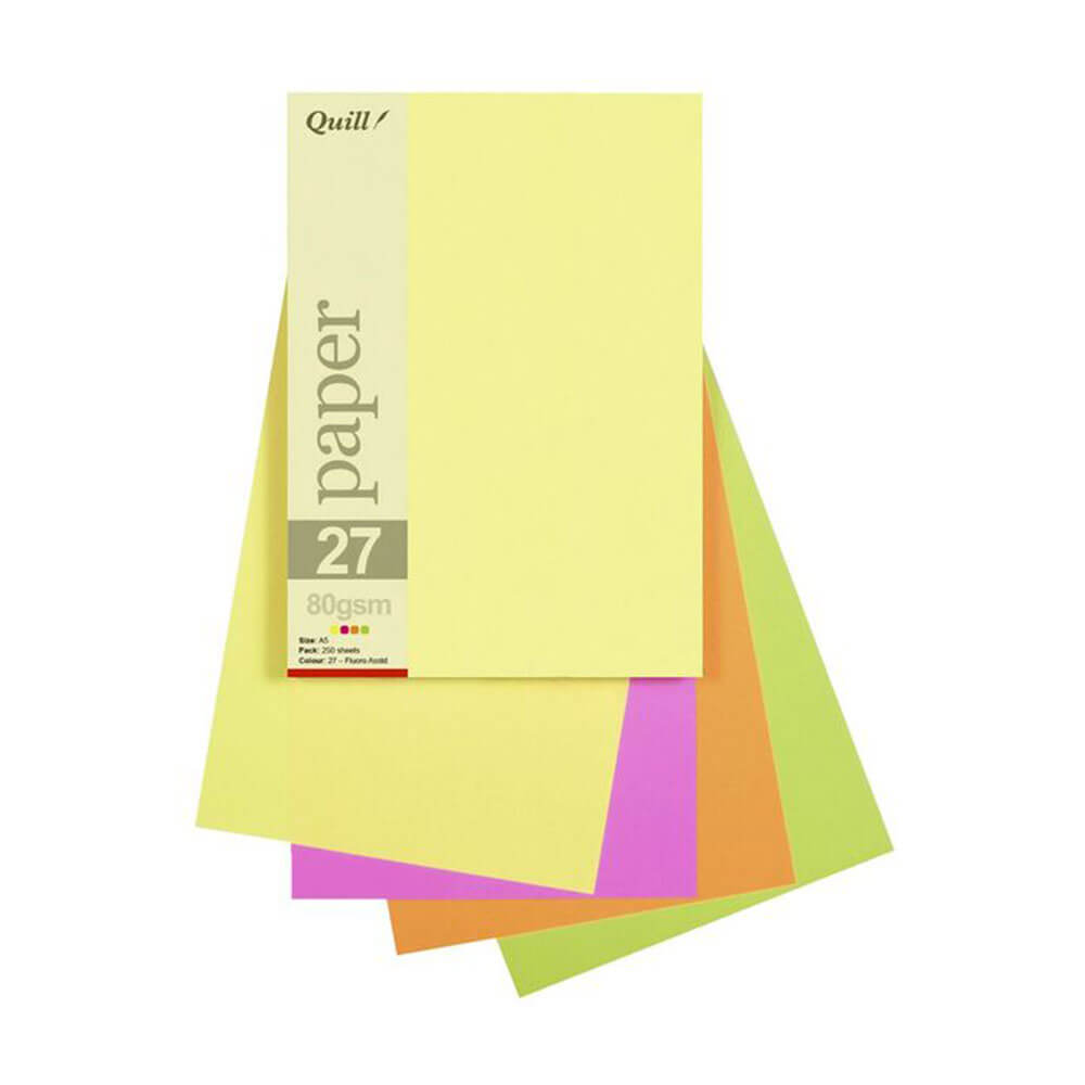 Quill Paper 80GSM A5 surtido (25pk)