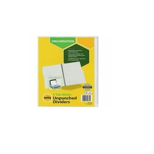 Marbig Unpunched Dividers A4 (White)