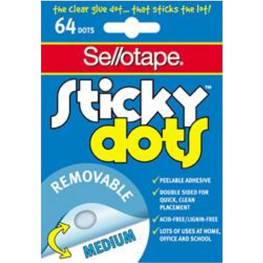 Sellotape Sticky Dots Medium (64 prikker)