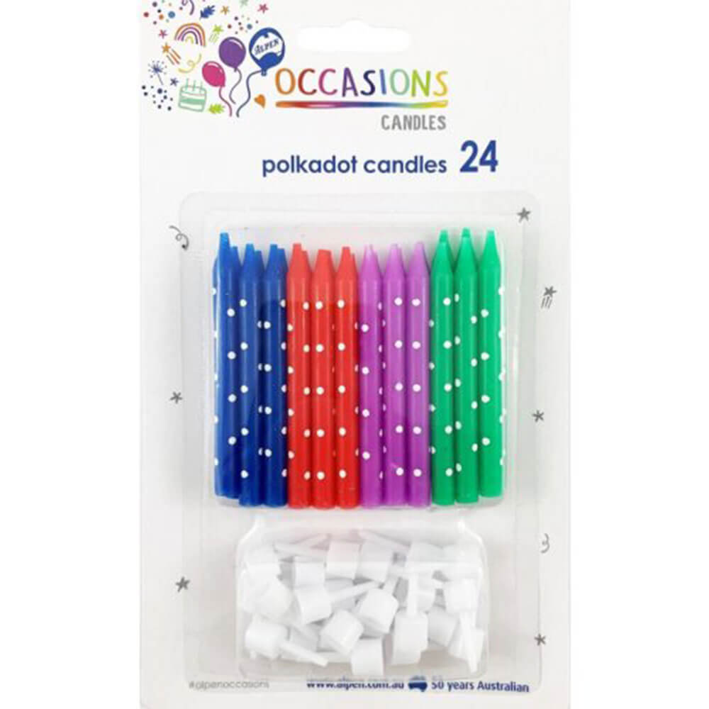 Velas de aniversário de Alpen com titulares (24pk)