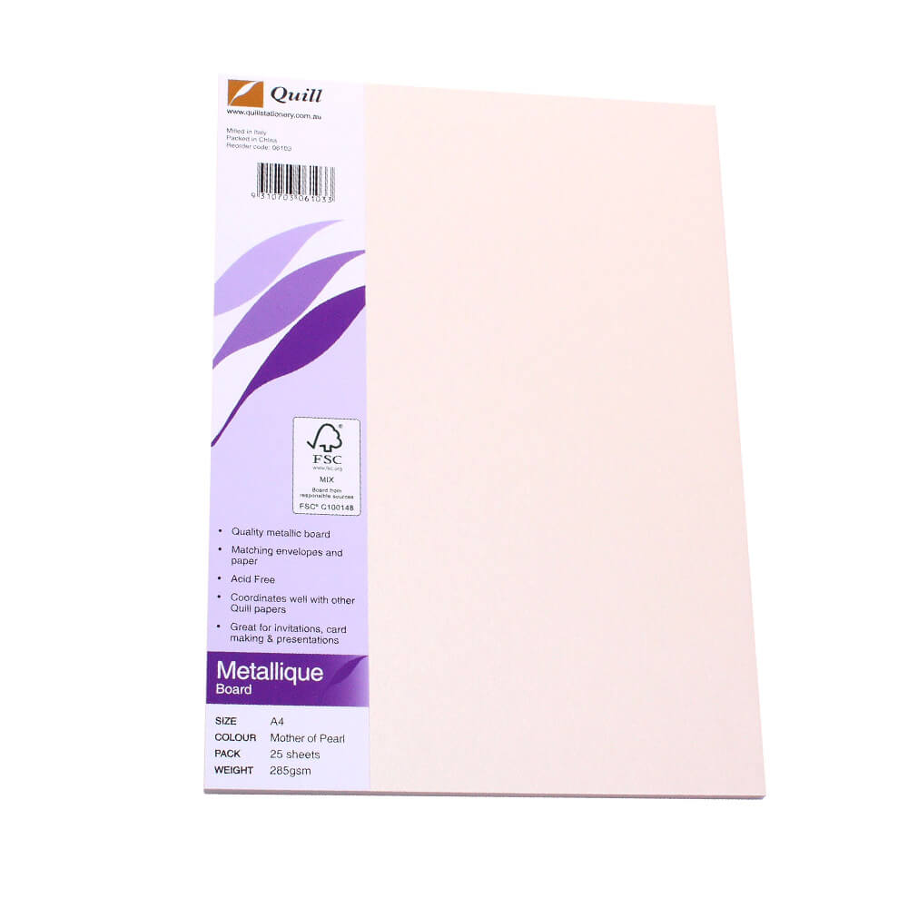 Quill A4 Metallique Board 285gsm (pack de 25)