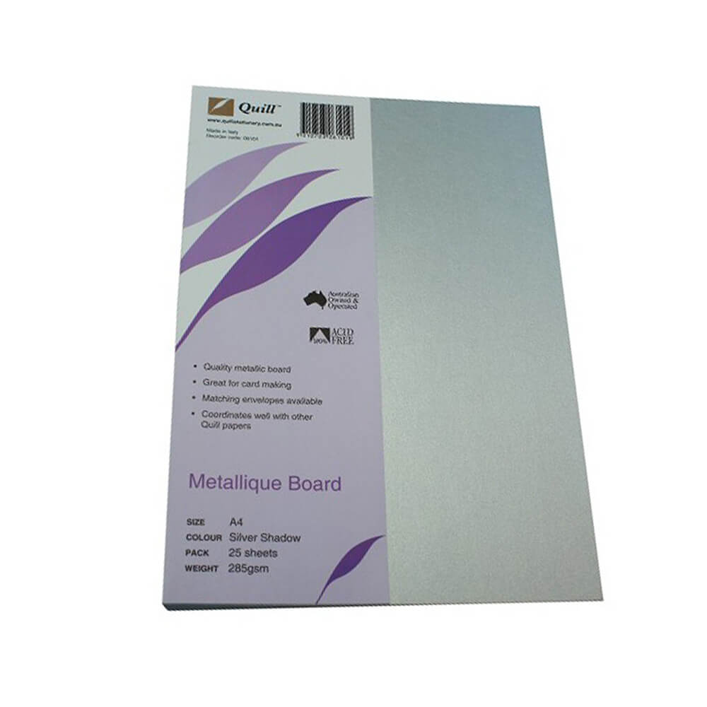 Quill A4 Metallique Board 285gsm (pack de 25)