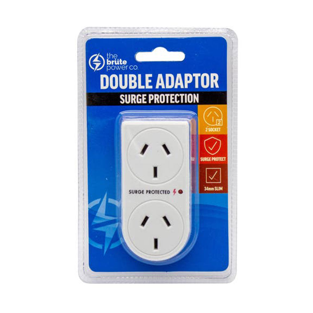 TBPC m/ Surge Protection Double Adapter (White)