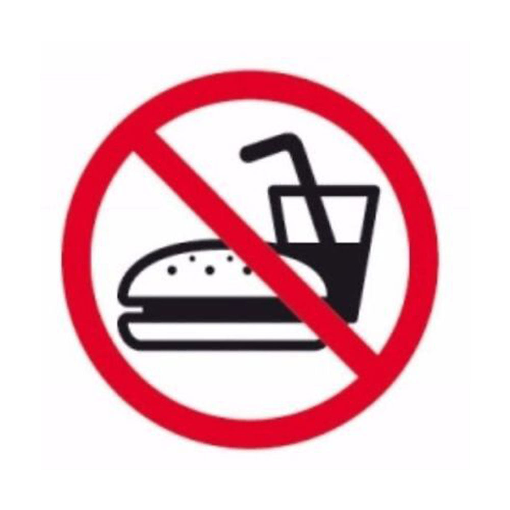 Self-Adhesive No Eating Sign