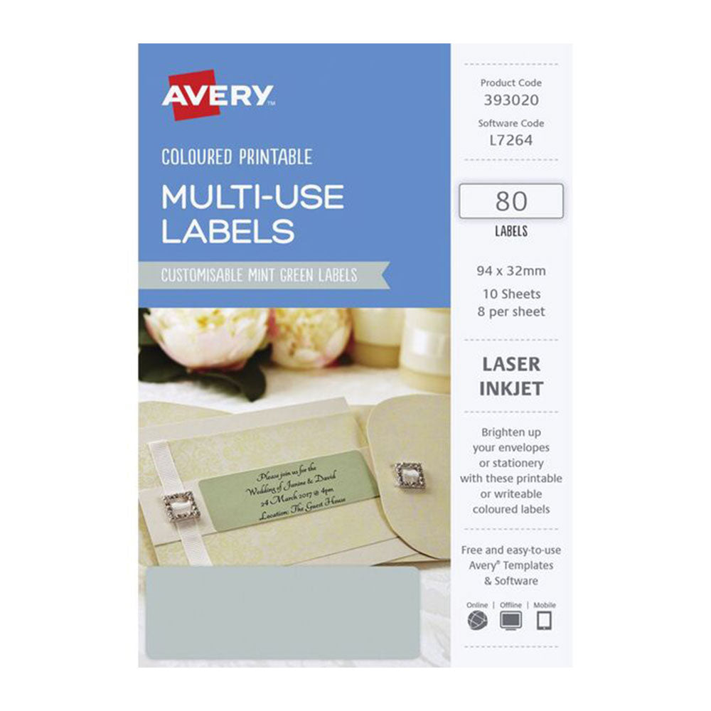 Avery rectangular láser etiqueta 80pcs (94x32 mm)