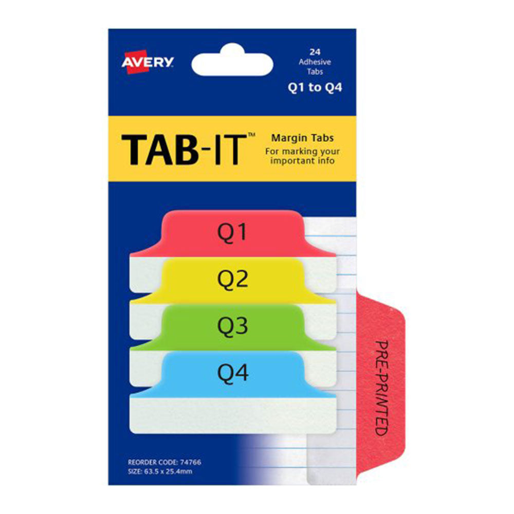 Trimestres de marge Q1-Q4 Tabs 24pcs (64x26 mm)