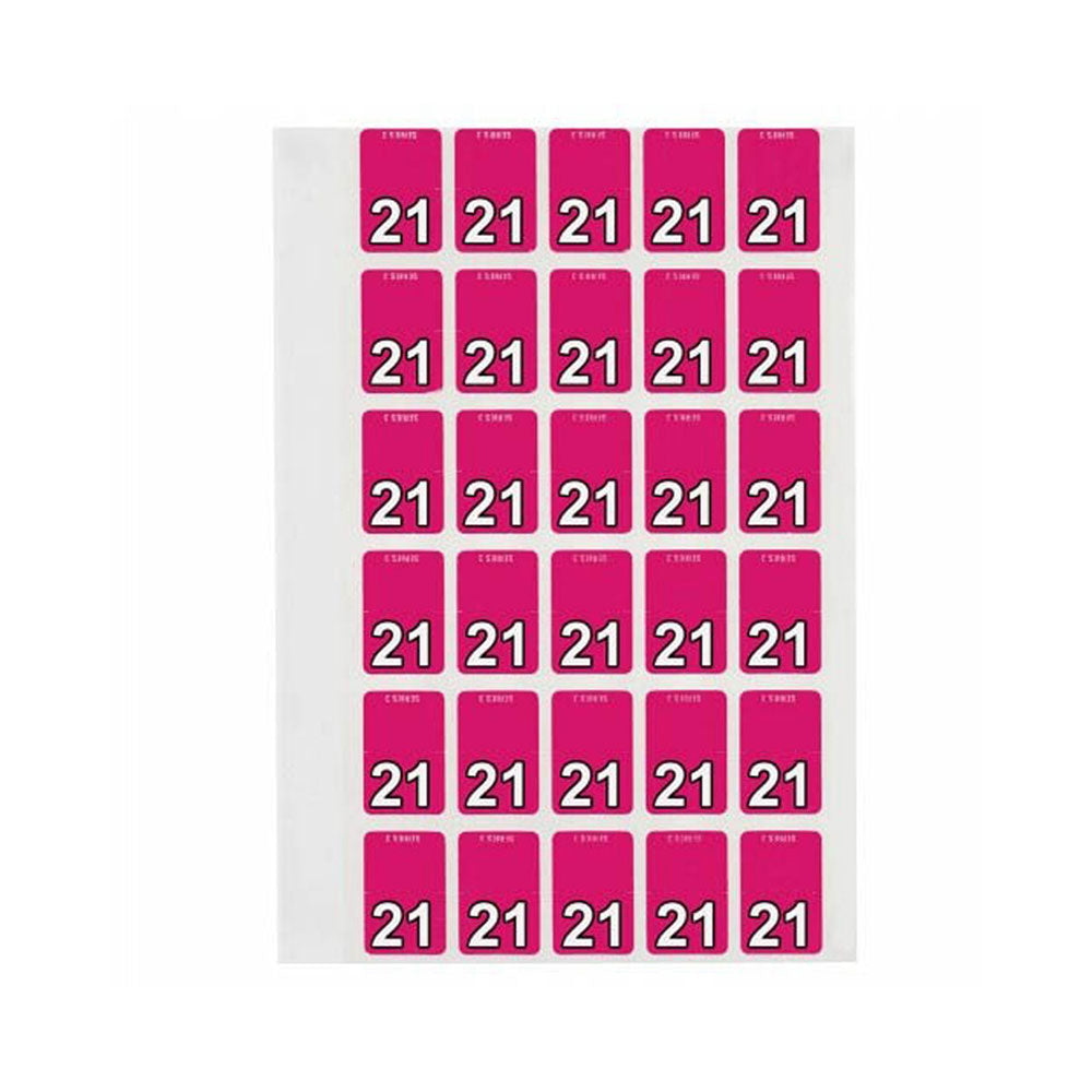 Avery 21 Top Tab Colour Coding Labels 150pcs (Magenta)