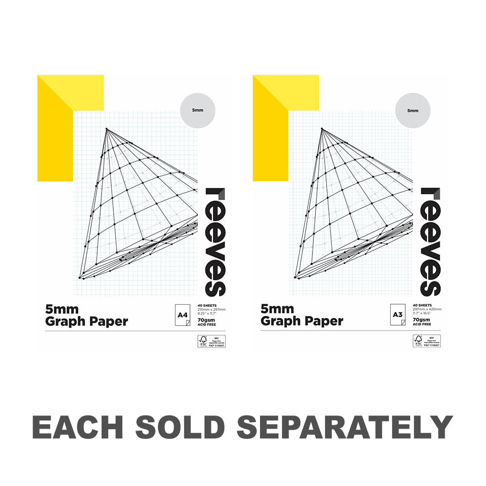 Reeves 70gsm 5mm Graph Paper Pad (40 Sheets)