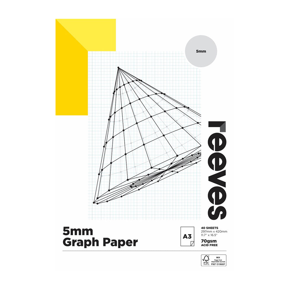 Reeves 70GSM 5mm Graph Paper Pad (40 ark)