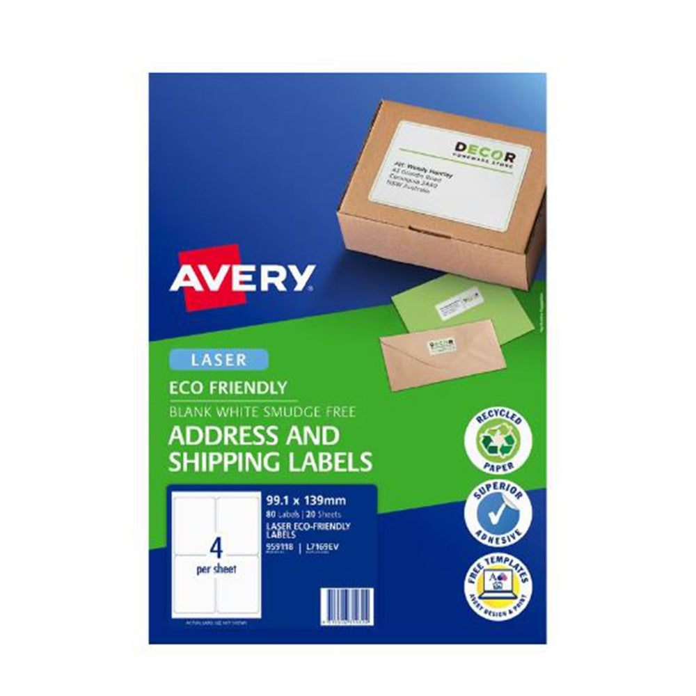 Avery Laser Eco Friendly Shipping Label 20 Stcs