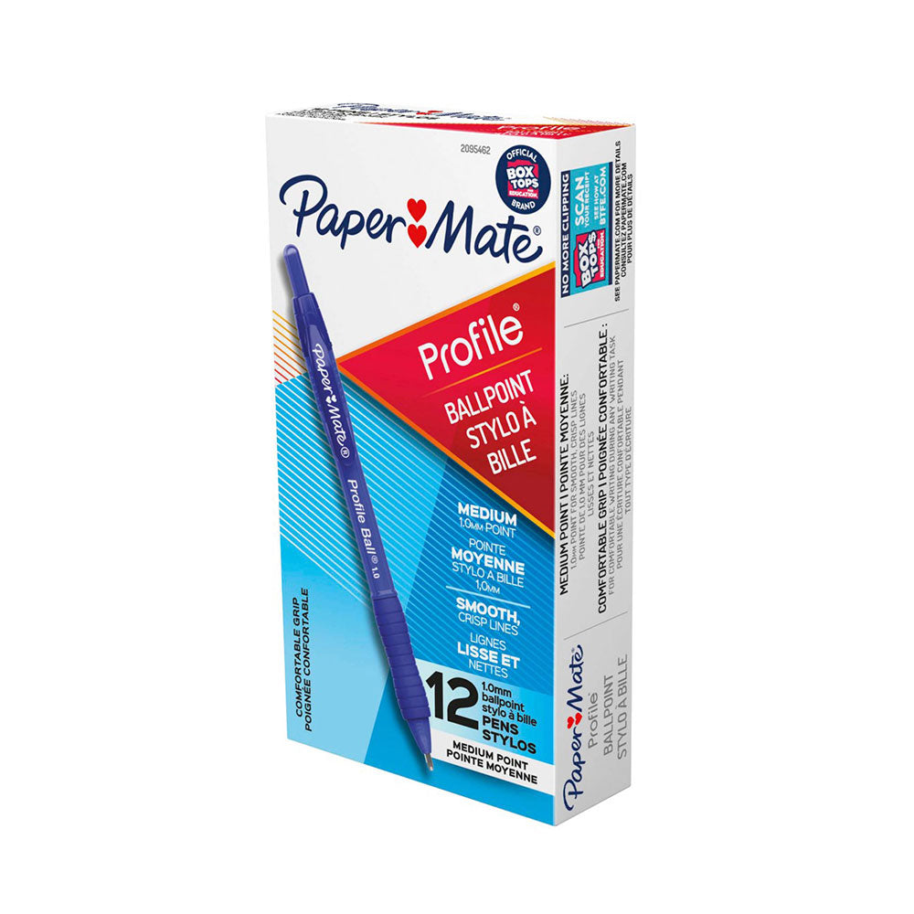 Papermate Profile Retractable Pen 1,0 mm 12 stk