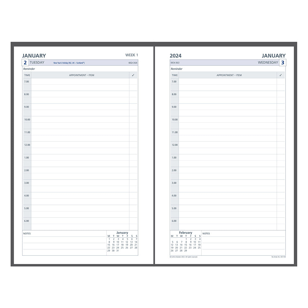 Collins Debden 7 Ring 2024 Calendar Dayplanner Refill