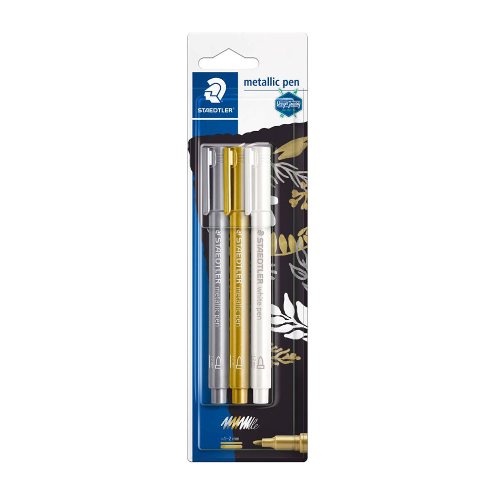 Staedtler Metallic Marker 3pcs (White/Gold/Silver)