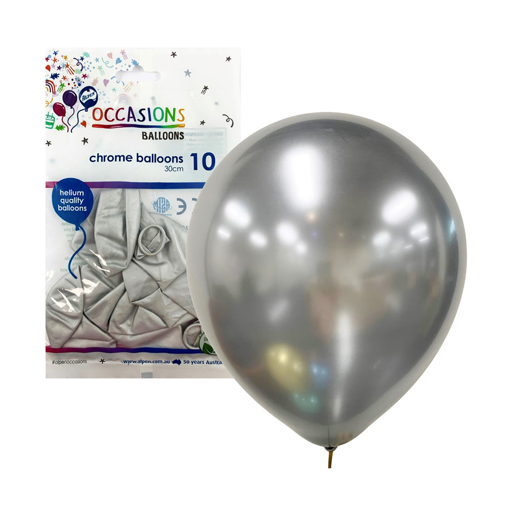 Palloncini Alpen Chrome 30 cm (confezione di 10)