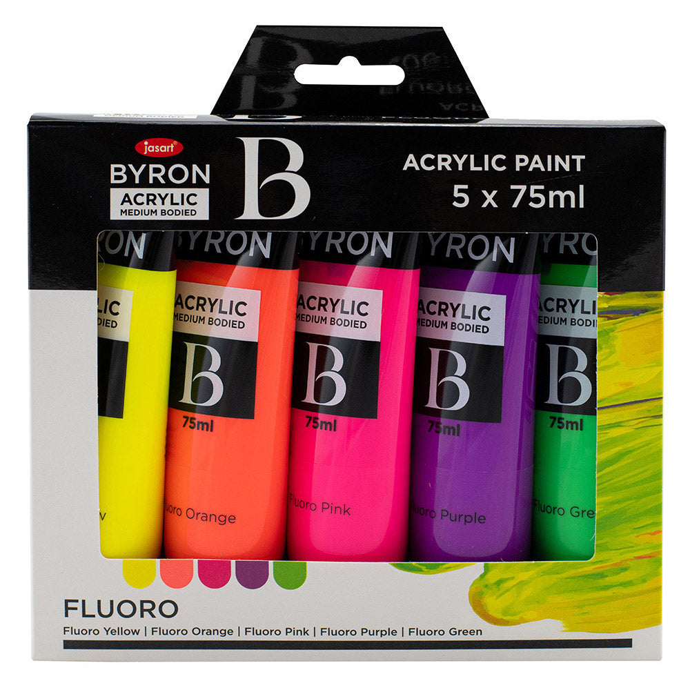 Jasart Byron Acryl Maling 75 ml (sæt af 5)