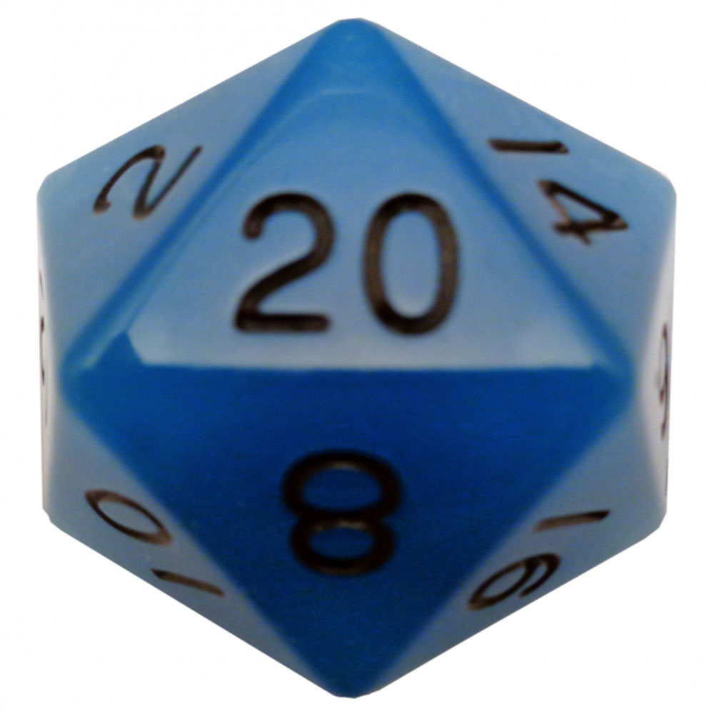 MDG Glow Mega Acrylic D20 Dice 35mm