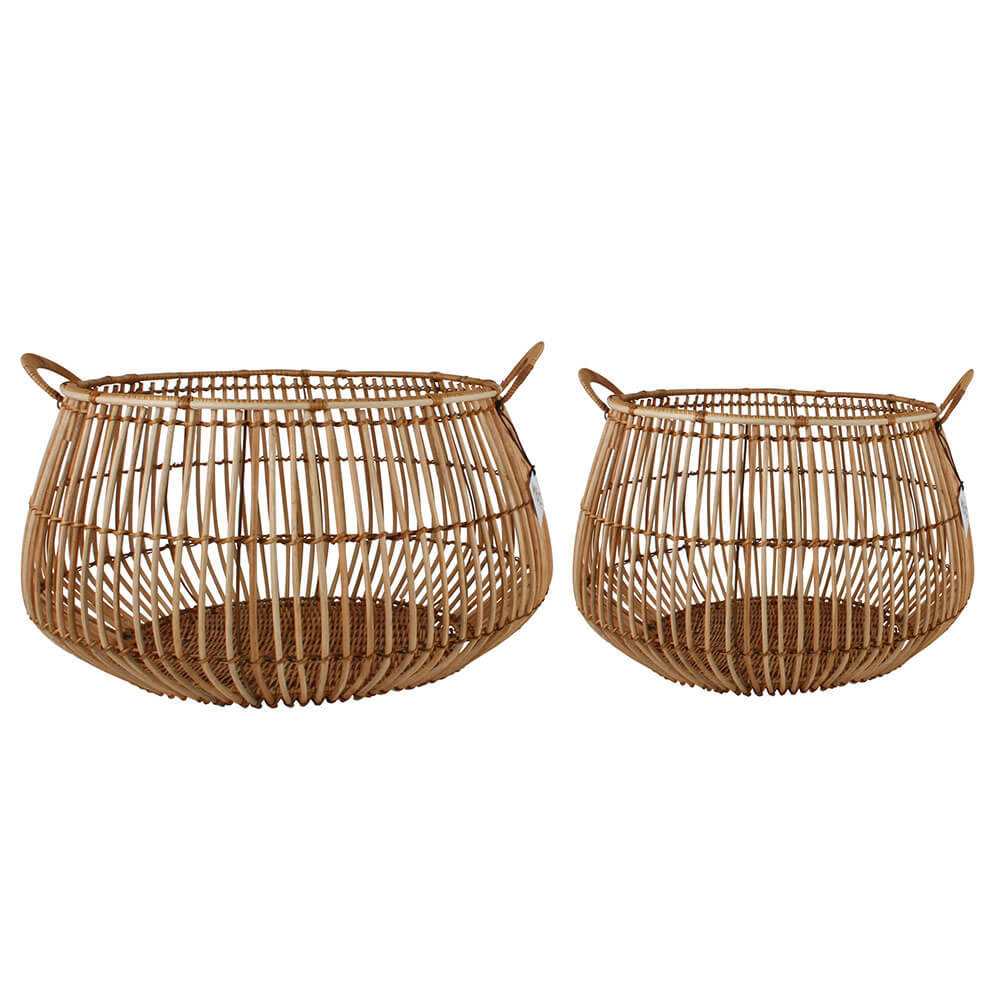 Aesha Set di 2 cesti di rattan grande