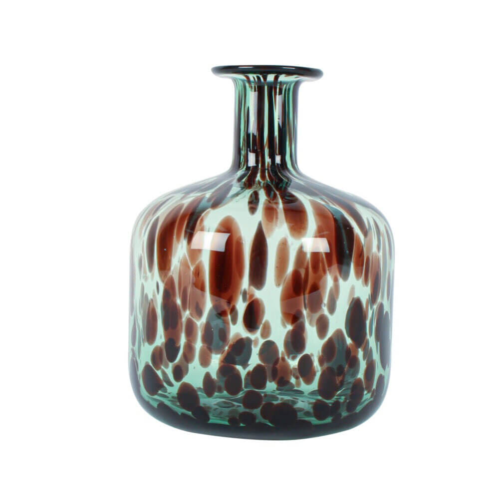 Arlo Emerald Leopard Print Vaso