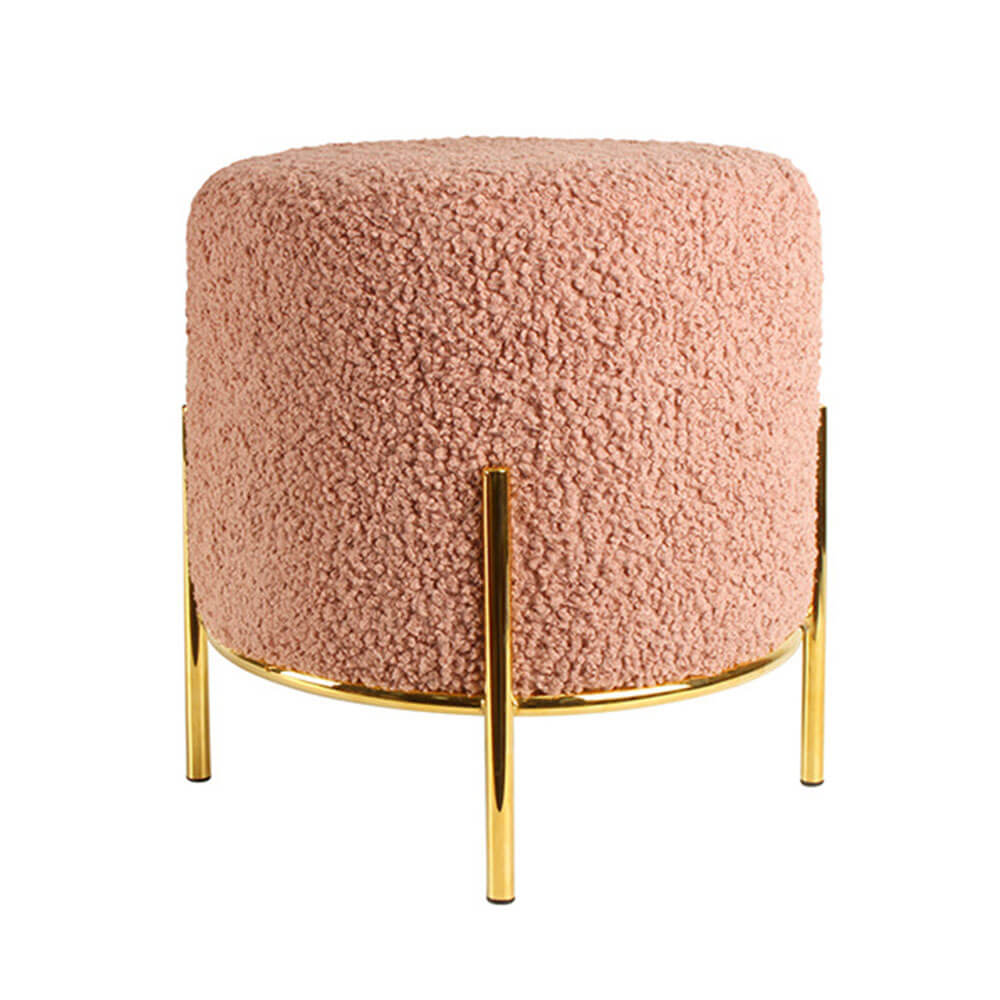 Tabouret de sherpa faux juin poussiéreux (41x38x38cm)