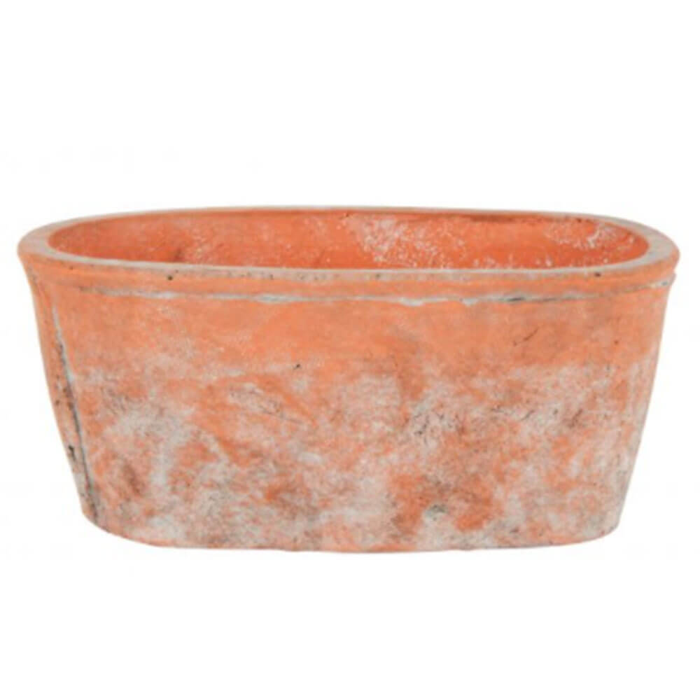 SERSI Antiqued Face Concrete Pot Terracotta