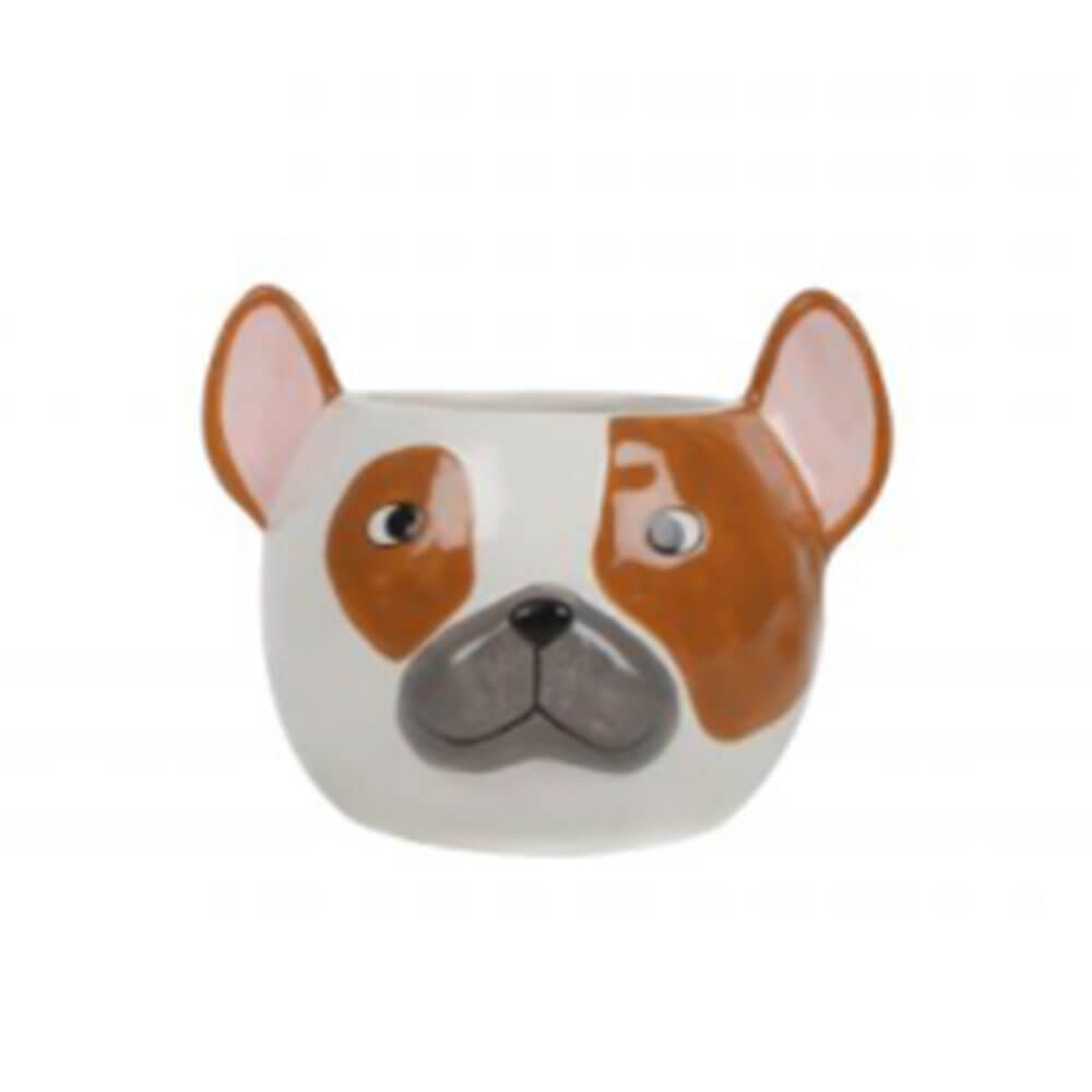 Fransk Bulldog Dolomite Planter Pot