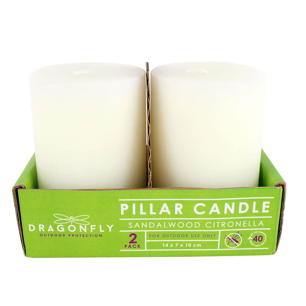 Sandalwood Citronella Pillar Candle 2pcs (10x7cm)