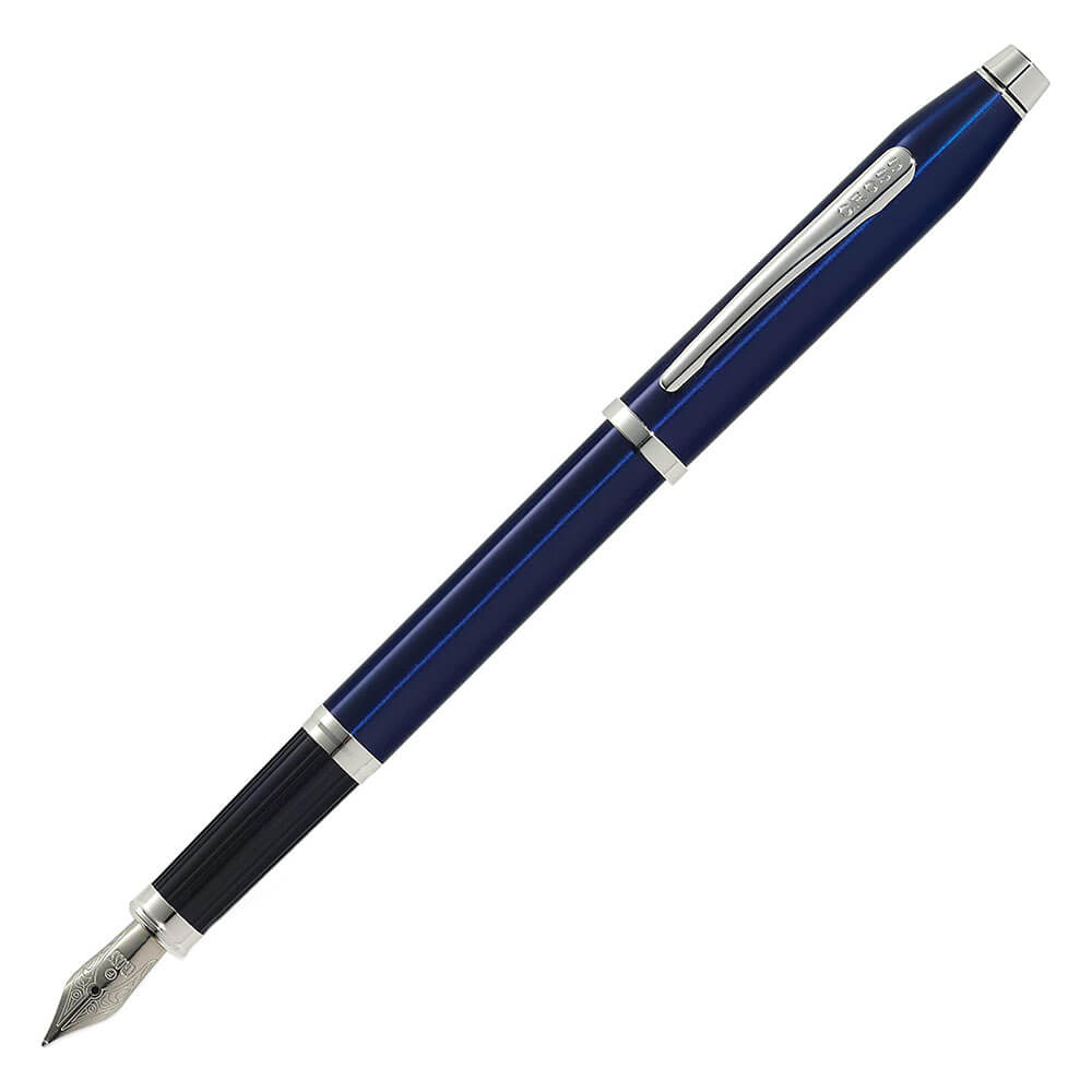 Century LL Blue Lacquer Fountain Pen W / Chrome Pt