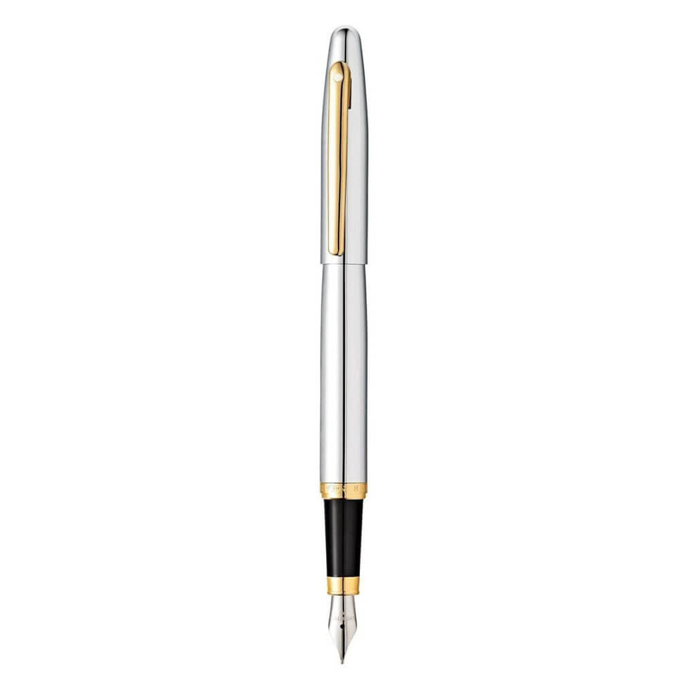 SHEAFFER VFM Chrome Fountain Pen avec ton or