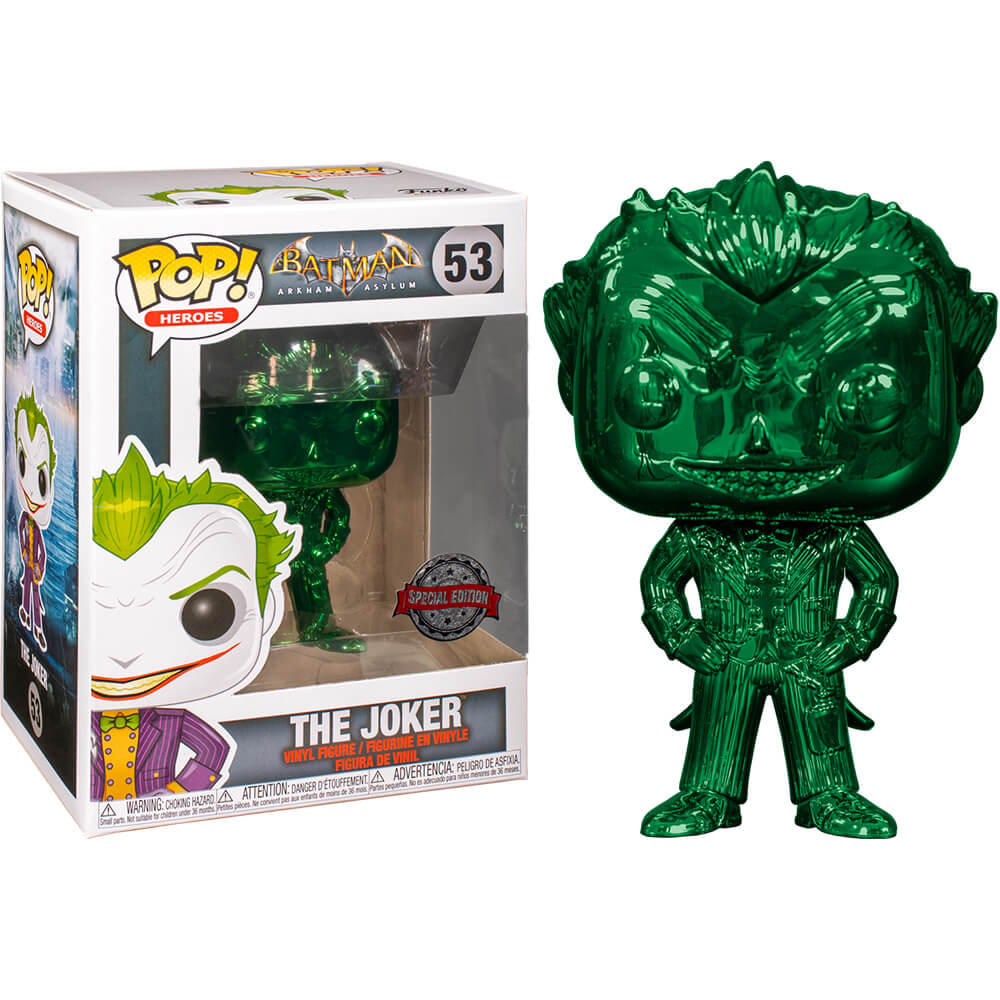 Batman Arkham Asylum The Joker Chrome US Excc Pop!