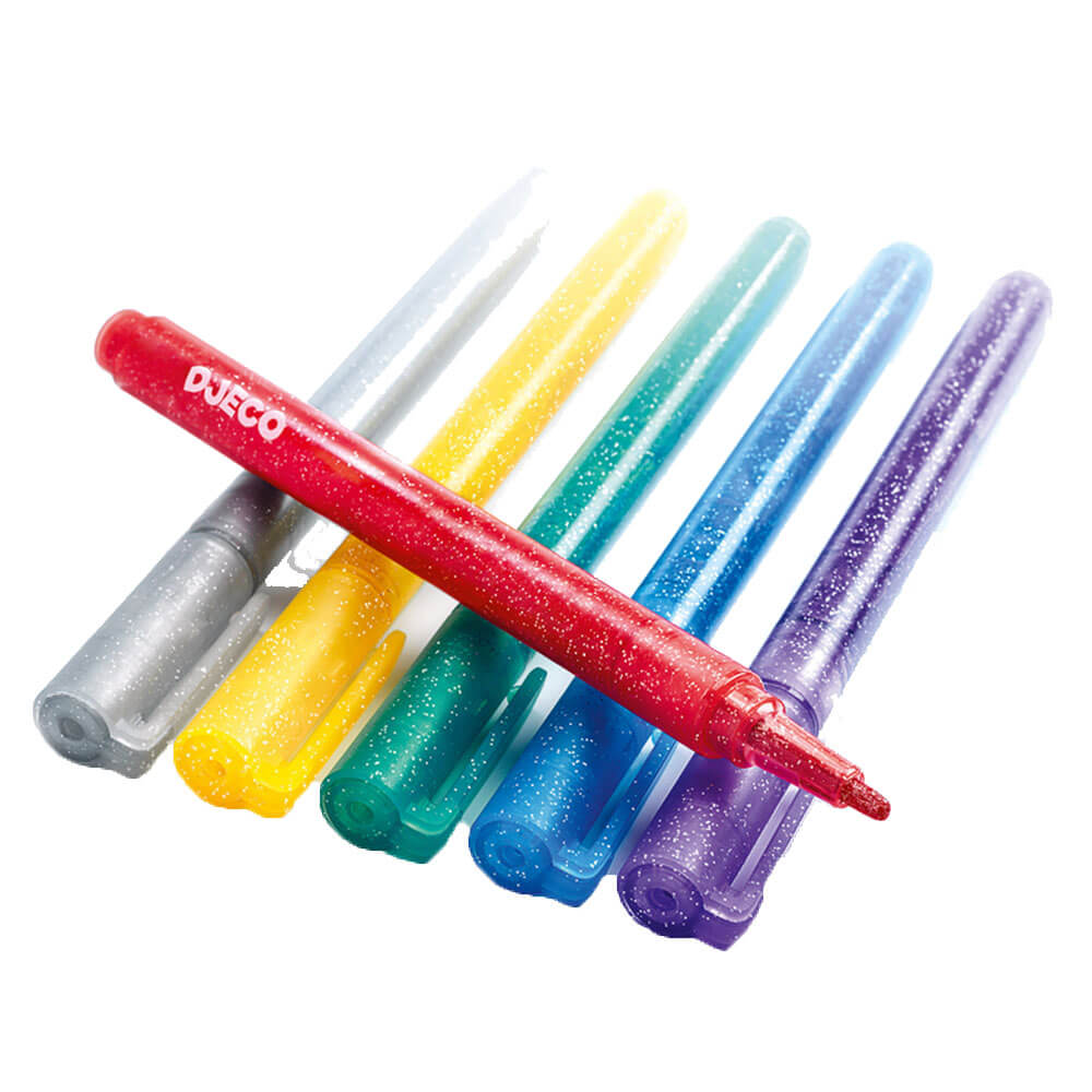 Djeco Glitter Markers (pakke med 6)