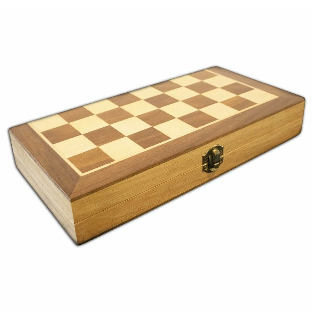 Conjunto de backgammon de ajedrez plegable de madera LPG