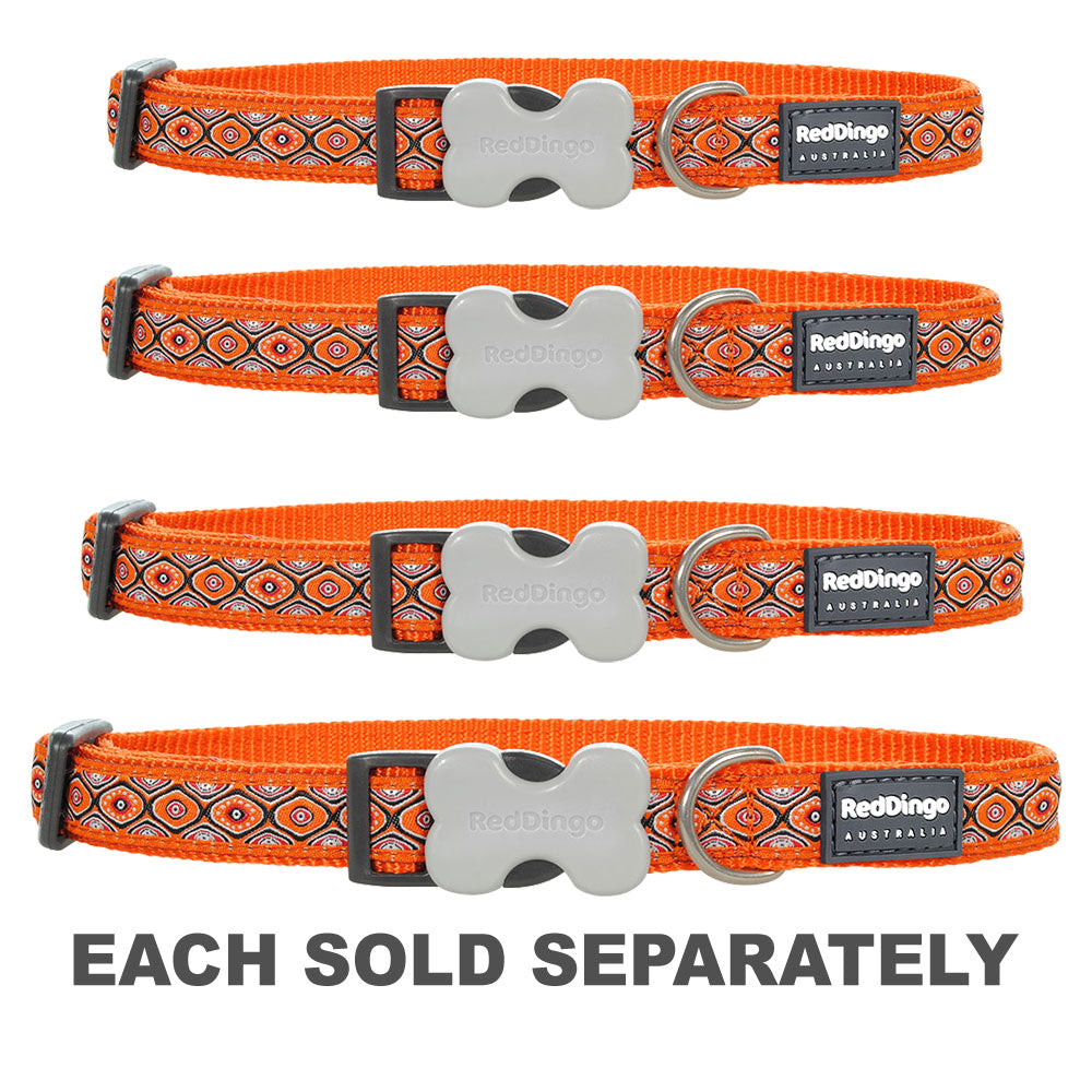 Dog Collar with Snake Eyes Design (Orange)