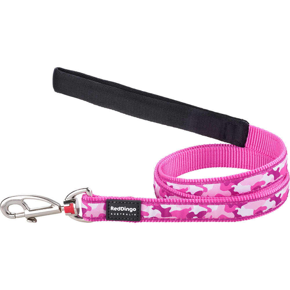 Plomo para perros de camuflaje (rosa fuerte)