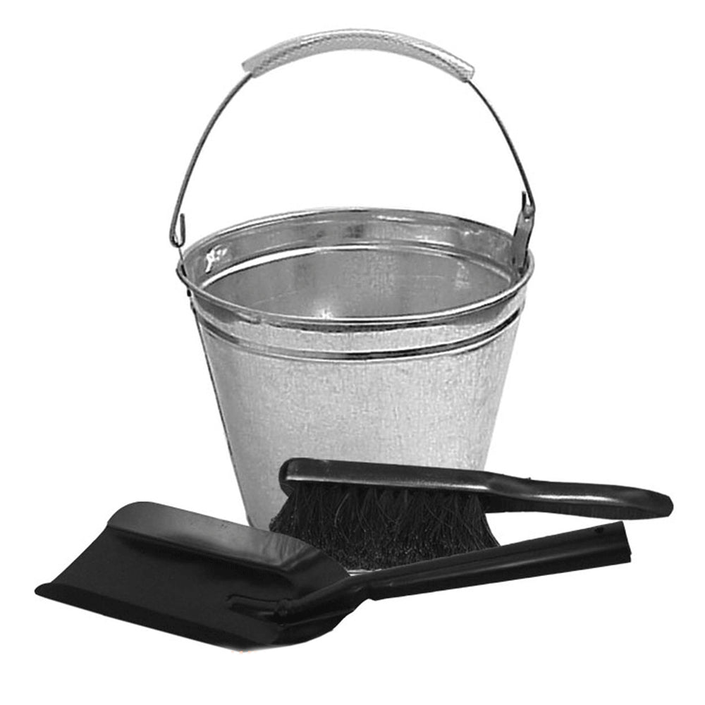 Brush Shovel and Ash Bucket Set Fireplace Tools