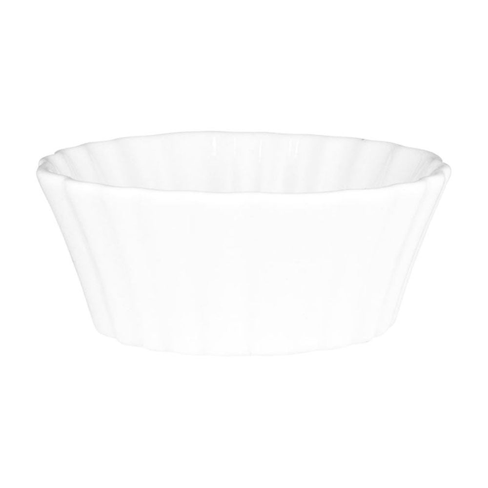 Wilkie New Bone Porcelain Fluted Flan Dish 100mL