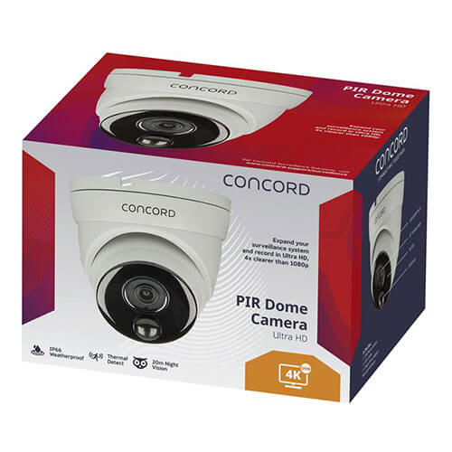 Concord AHD 4K PIR Dome Camera CCTV Surveillance System