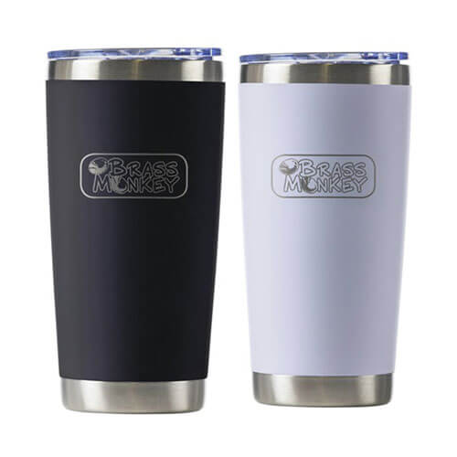 Brass Monkey Stainless Steel Push Lid Cup (590mL)