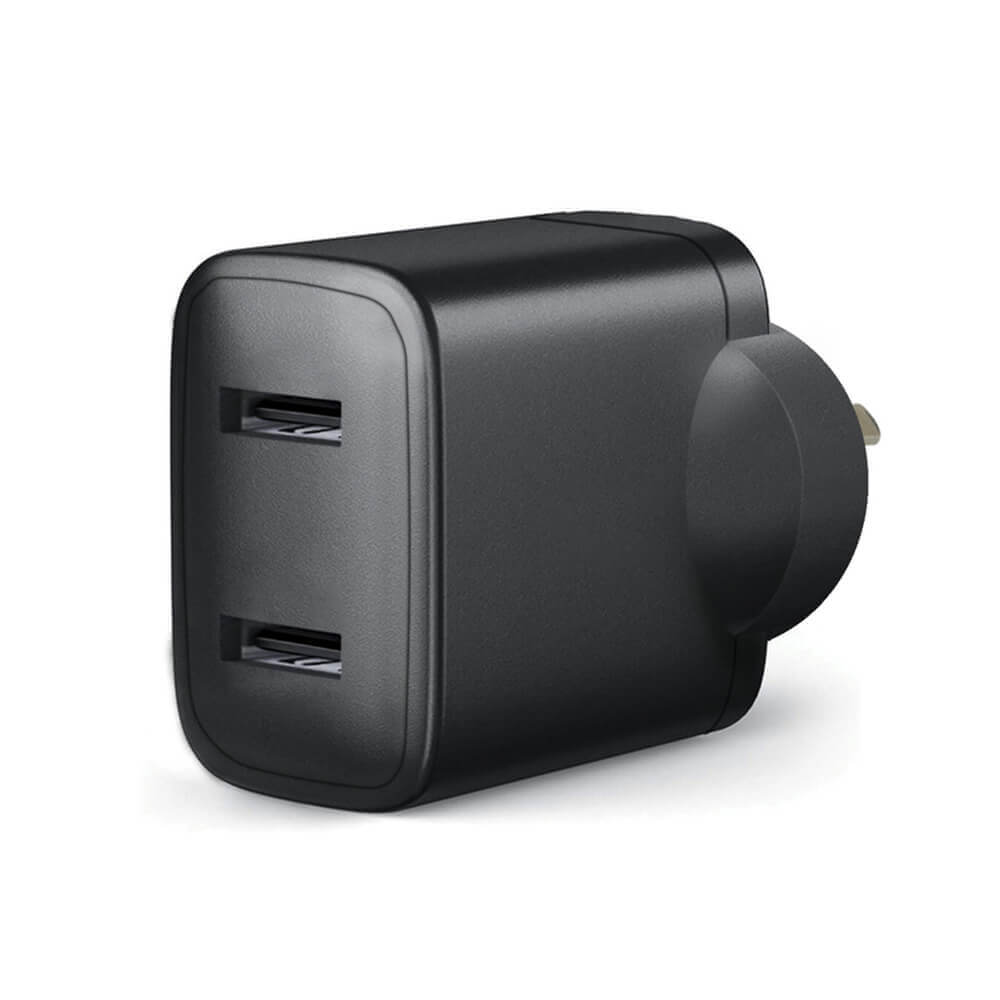 Dual USB Netztes Power Adapter Black (5VDC)